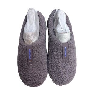 Bombas Gray Fleece Slippers New!  Sz 5